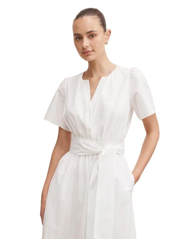 فورايفر نيو Matilda Embroidered Tie Midi Dress