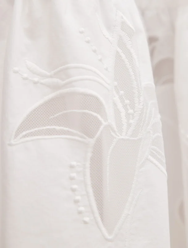 فورايفر نيو Matilda Embroidered Tie Midi Dress