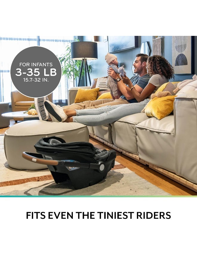 evenflo مجموعة مقعد السيارة وعربة الأطفال شيفت دوال رايد مع تخزين كاريال (سيلفا بينك) - Image 3