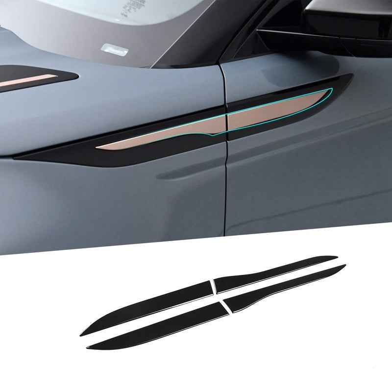 CHEYA ABS Side Door Fender Air Vent Outlet Trim for Land Rover Range Rover Evoque 2020 Gloss Black