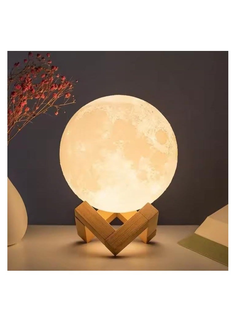 إيجل LED Night Light 8cm Moon Lamp Battery Powered With Stand Starry Lamp Bedroom Decor Night Lights Kids Gift Button Cell - Image 4