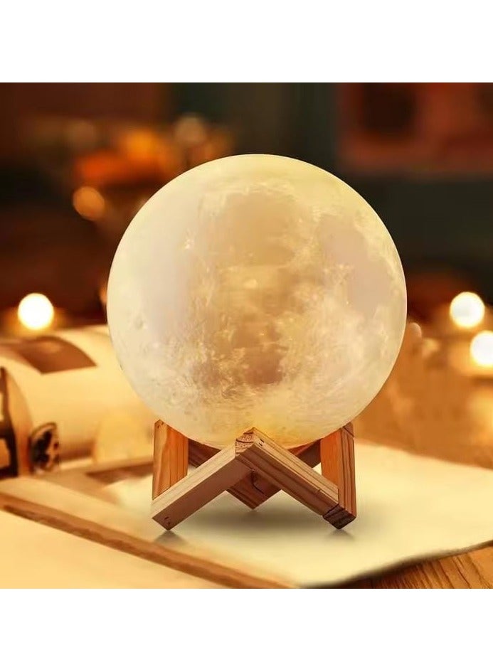 إيجل LED Night Light 8cm Moon Lamp Battery Powered With Stand Starry Lamp Bedroom Decor Night Lights Kids Gift Button Cell - Image 5