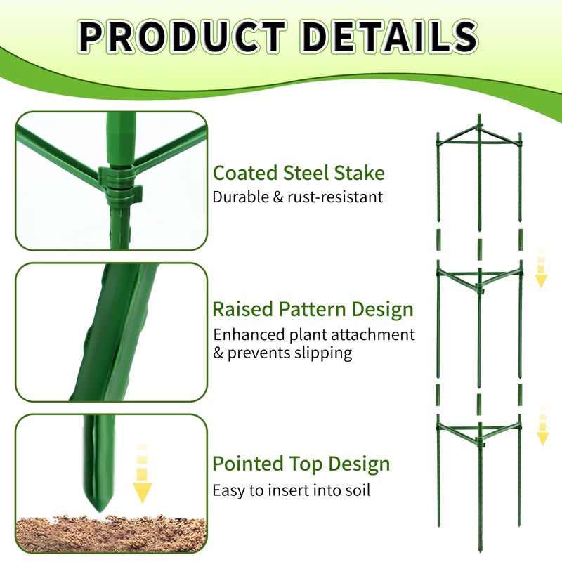 TCBWFY 4-Pack 48-Inch Adjustable Tomato Cages, Heavy-Duty Metal Plant Support Trellis for Garden and Pots, DIY Tomato Stakes, Height Adjustable 16 to 192 Inches - Image 5