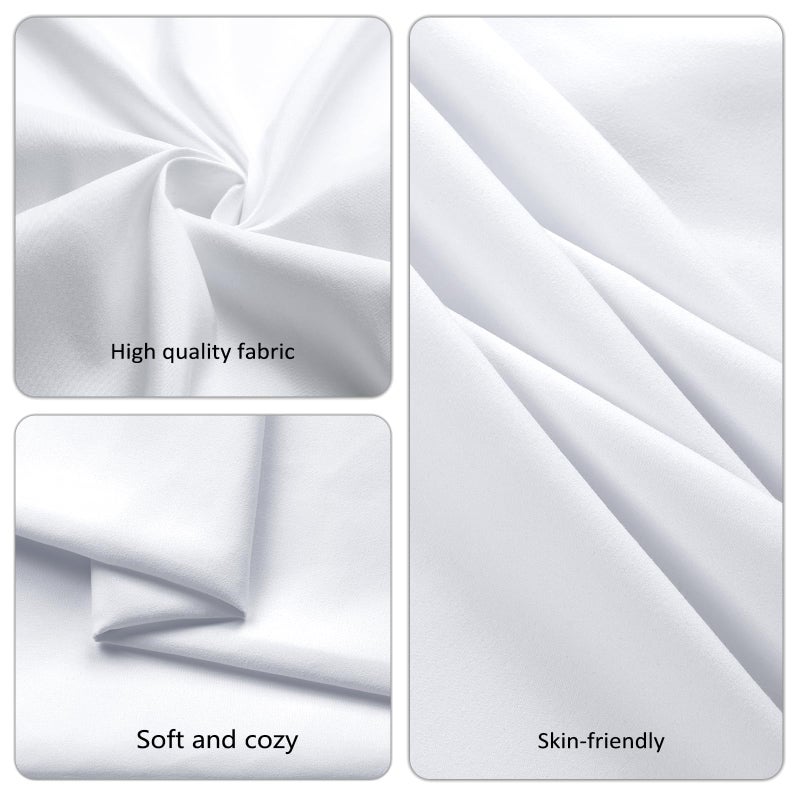pepmily 8 Pack White Round Tablecloth 90 Inch Round Table Cloth, Wrinkle Resistant and Washable Tablecloth Polyester Fabric Table Cloth Round Cover for Dining Wedding Banquet Party - Image 4