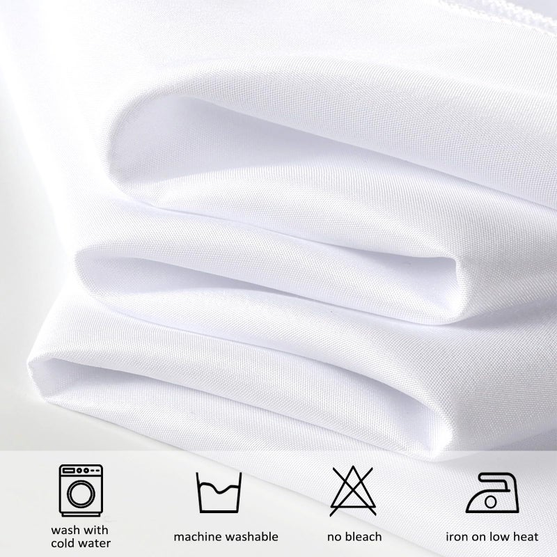 pepmily 8 Pack White Round Tablecloth 90 Inch Round Table Cloth, Wrinkle Resistant and Washable Tablecloth Polyester Fabric Table Cloth Round Cover for Dining Wedding Banquet Party - Image 5