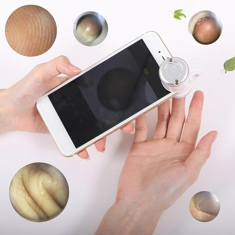 Black 30X Microscope Lens with LED Light Clip for Smartphone Camera Handheld Pocket - Image 4