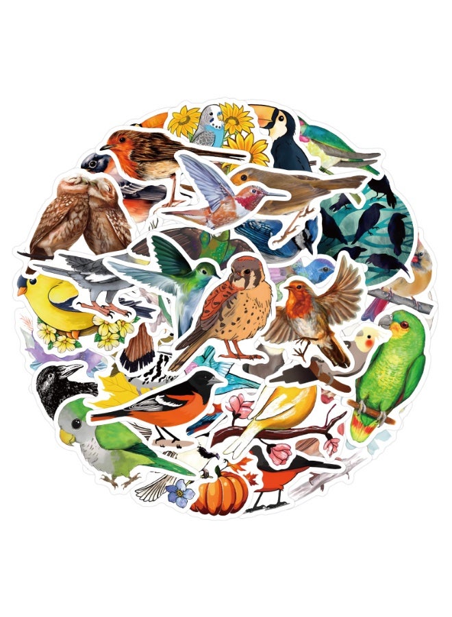 NIBEMINENT 55 Pcs Bird Deco Kit Waterproof Stickers, High Definition Printing Bright Colors, Suitable for Laptop Skateboard Luggage Water Bottle Guitar DIY - Image 3
