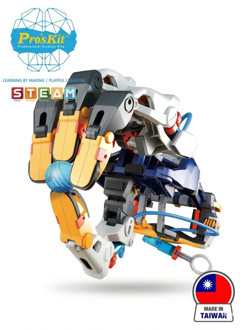 Pro'skit Pro’sKit GE-634 Hydraulic Cyborg Hand DIY STEM Kit – Buildable Wearable Robotic Arm for Kids (200+ Pieces, No Batteries Required) - Image 1