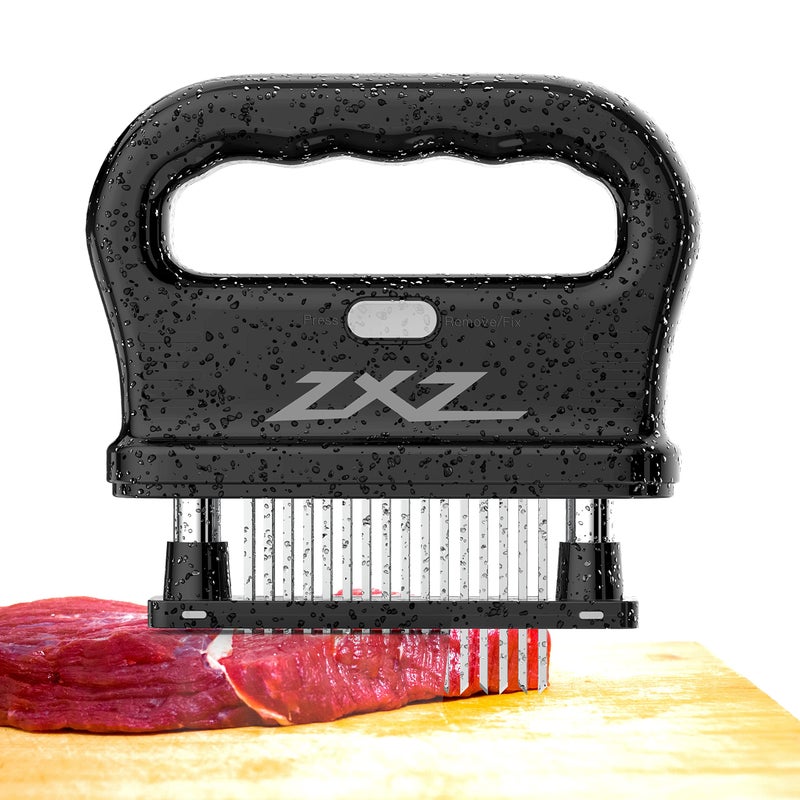 ZXZ Premium Meat Tenderizer Mallet  48 Stainless Steel Blades Ideal for Marinated Meats Beef Steak Chicken Poultry  More  Kitchen MustHave Tools for Chefs  Cooking Enthusiasts