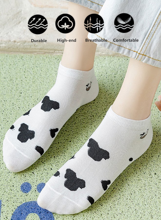 شبيلي جوارب كاحل قطنية قصيرة للبنات (طقم 5 أزواج)، جوارب نسائية مصنوعة من ‎%75‎ قطن ناعمة وقابلة للتهوية وتمتص الرطوبة ومضادة للروائح، بحافة مطاطية عالية المرونة ومتينة لا تُكوِّن زغبًا، مثالية للاستخدام اليومي والسفر والرياضة. - Image 3