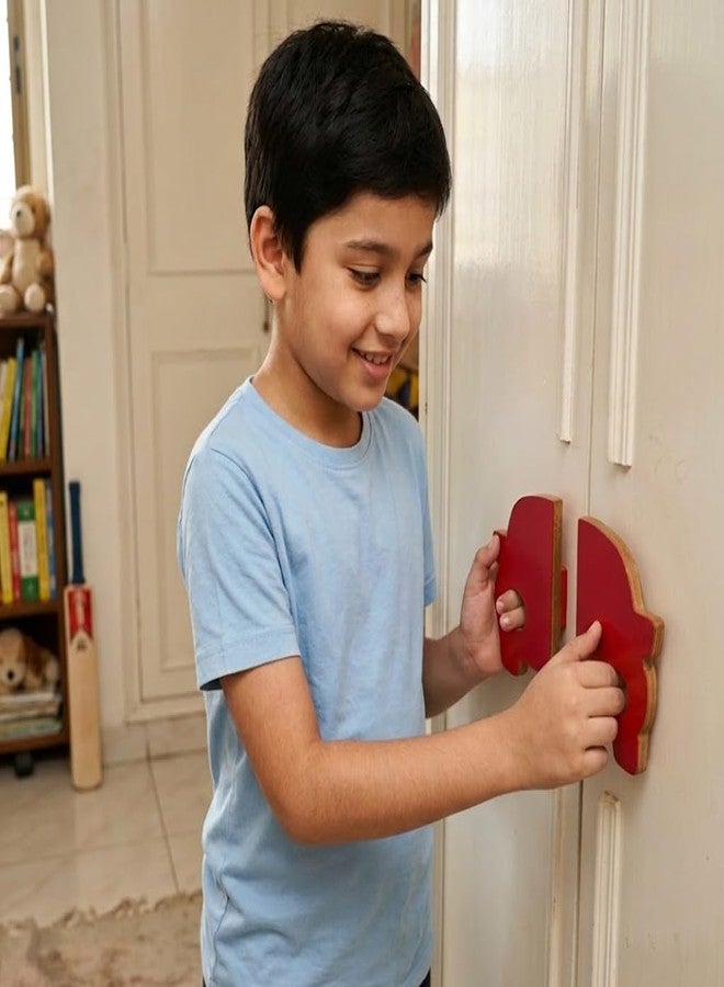Look Mumma Red Car Wooden Primium Cupboard Handle/Drawer - Handcrafted Kids Room Hardware - Image 2