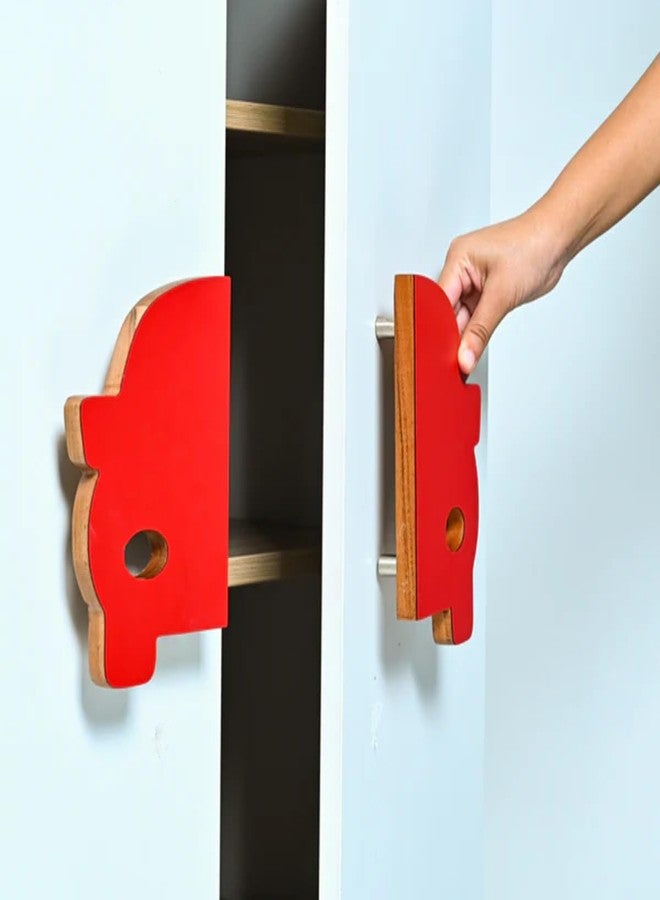 Look Mumma Red Car Wooden Primium Cupboard Handle/Drawer - Handcrafted Kids Room Hardware - Image 4