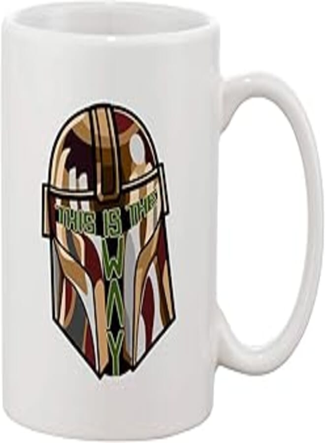 Ceramic Coffee Mug - This is The Way Bounty Hunter Text Face Parody