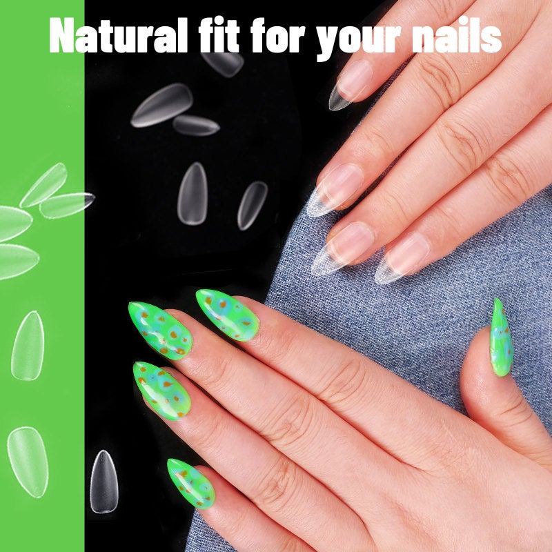 Nail Tips 240 Pieces 15 Sizes Ultra-Thin Comfortable Full Cover Soft Gel Tips - No-File Pre-Shaped Matte Artificial Nails for Nail Studios DIY Beginners Home Use - Image 2
