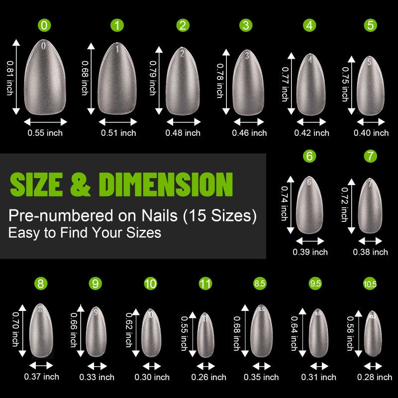 Nail Tips 240 Pieces 15 Sizes Ultra-Thin Comfortable Full Cover Soft Gel Tips - No-File Pre-Shaped Matte Artificial Nails for Nail Studios DIY Beginners Home Use - Image 5