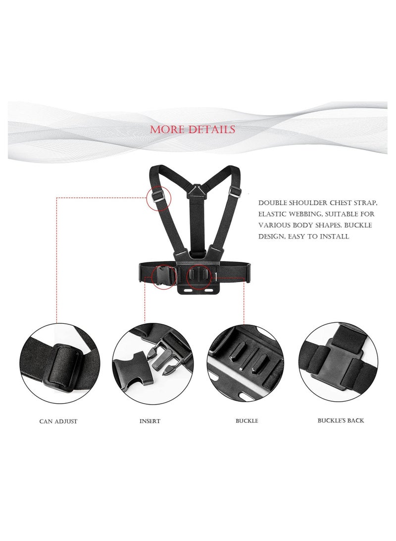 Camera Chest Mount Strap Harness Fit for AKASO DJI Osmo Adjustable Cell Phone with Sports Installation Bracket kit Mobile Bracket Backpack Clip Holder  - Image 5