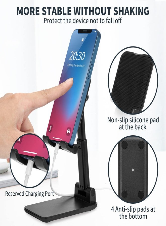 HOTEMIA Cell Phone Stand,Adjustable Foldable Phone Stand for Desk Taller iPhone Stand Compatible with All Smart Phone Desk Accessories (Pink) - Image 3