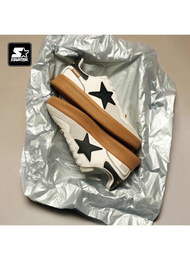 Starter [celebrity Style] 2025 Heavyweight New T-toe Suede Casual Uni Dexun Shoes, White, Size 40 - Image 2