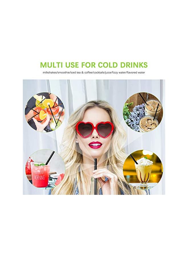 S-TOP 100 Pcs PLA Disposable Drinking Straws 100% Corn Plant Based Biodegradable Straws, BPA Free Compostable Stir Sticks Black Straws, Reusable Straws Bulk Alternative to Plastic Straws for Party, Drinks - Image 3