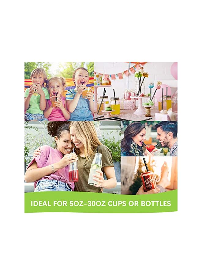 S-TOP 100 Pcs PLA Disposable Drinking Straws 100% Corn Plant Based Biodegradable Straws, BPA Free Compostable Stir Sticks Black Straws, Reusable Straws Bulk Alternative to Plastic Straws for Party, Drinks - Image 4