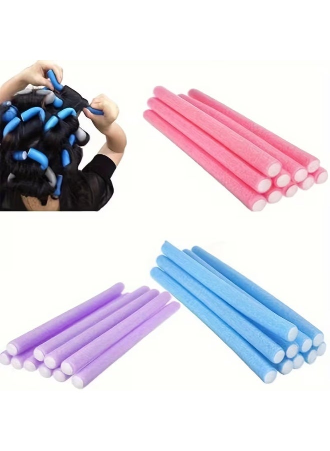 مجموعة سبونجيا المكونة من 10 قطع من بكرات الشعر الإسفنجية - بكرات ناعمة متعددة الألوان بدون حرارة لتصفيف سهل، وتجعيد مريح طوال الليل، مثالية لجميع أنواع الشعر - Image 1