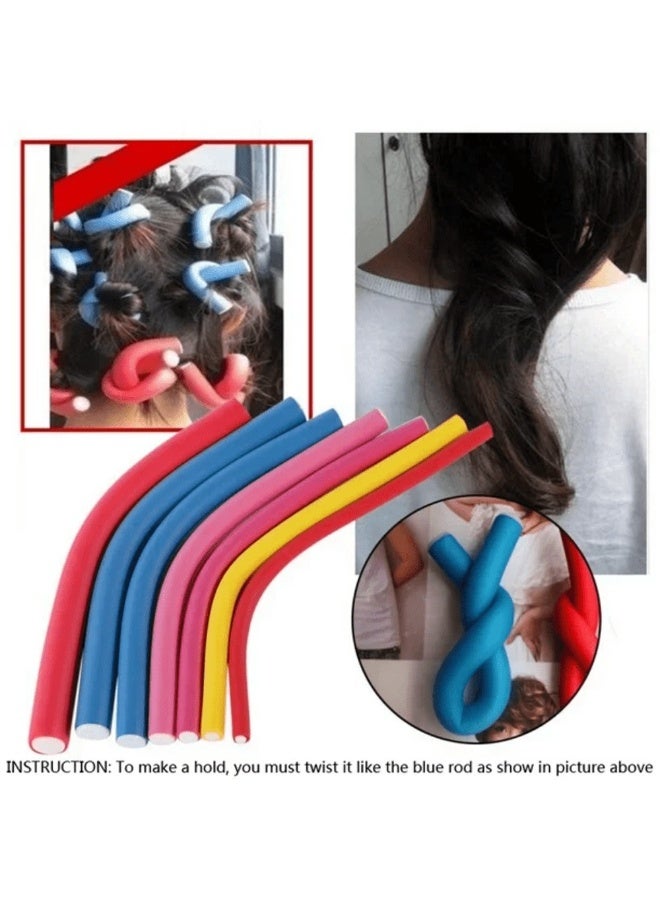 مجموعة سبونجيا المكونة من 10 قطع من بكرات الشعر الإسفنجية - بكرات ناعمة متعددة الألوان بدون حرارة لتصفيف سهل، وتجعيد مريح طوال الليل، مثالية لجميع أنواع الشعر - Image 3