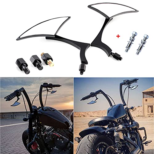 Rich Choices Black Universal Motorcycle Rearview Side Mirrors Compatible with Honda Kawasaki Suzuki Harley Bolt (Black-Harley) - Image 4