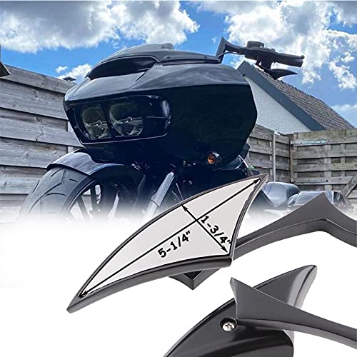 Rich Choices Black Universal Motorcycle Rearview Side Mirrors Compatible with Honda Kawasaki Suzuki Harley Bolt (Black-Harley) - Image 5