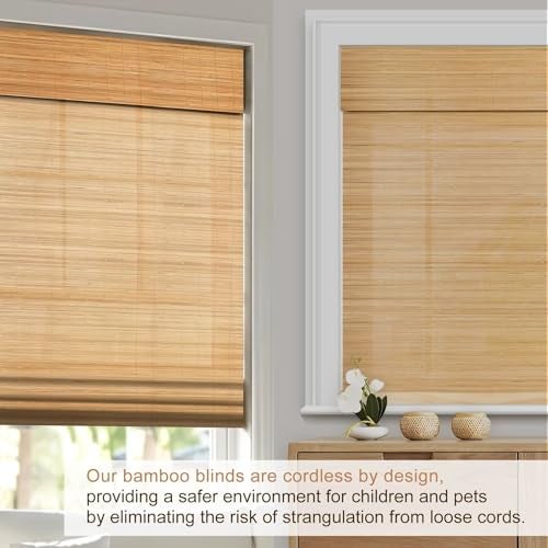 Shuyeon Window Blinds Roman Shades for Indoor Windows, Light Filtering Cordless Mini Blinds, Easy to Install Roman Shades for Window,20" W x 64" H - Image 4