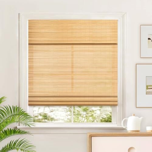 Shuyeon Window Blinds Roman Shades for Indoor Windows, Light Filtering Cordless Mini Blinds, Easy to Install Roman Shades for Window,20" W x 64" H - Image 1