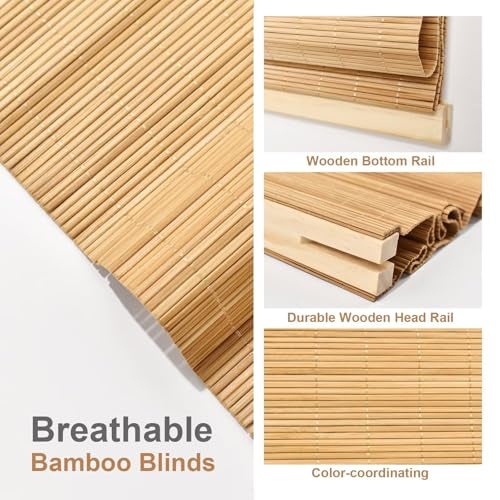 Shuyeon Window Blinds Roman Shades for Indoor Windows, Light Filtering Cordless Mini Blinds, Easy to Install Roman Shades for Window,20" W x 64" H - Image 5
