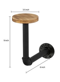 Weekend Hunters Weekend Hunters Multi Functional Motorcycle Helmet Holder with Wood Top Jacket Laptop Bag Hanger Hat Hanger Wall Mount for Home Office Showroom  - Image 2