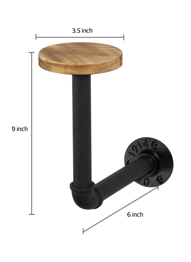 Weekend Hunters Weekend Hunters Multi Functional Motorcycle Helmet Holder with Wood Top Jacket Laptop Bag Hanger Hat Hanger Wall Mount for Home Office Showroom  - Image 2