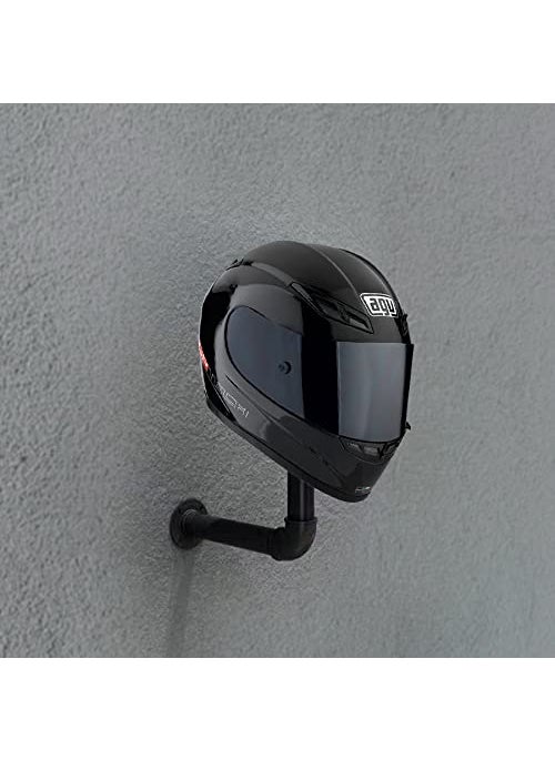 Weekend Hunters Weekend Hunters Multi Functional Motorcycle Helmet Holder with Wood Top Jacket Laptop Bag Hanger Hat Hanger Wall Mount for Home Office Showroom  - Image 5