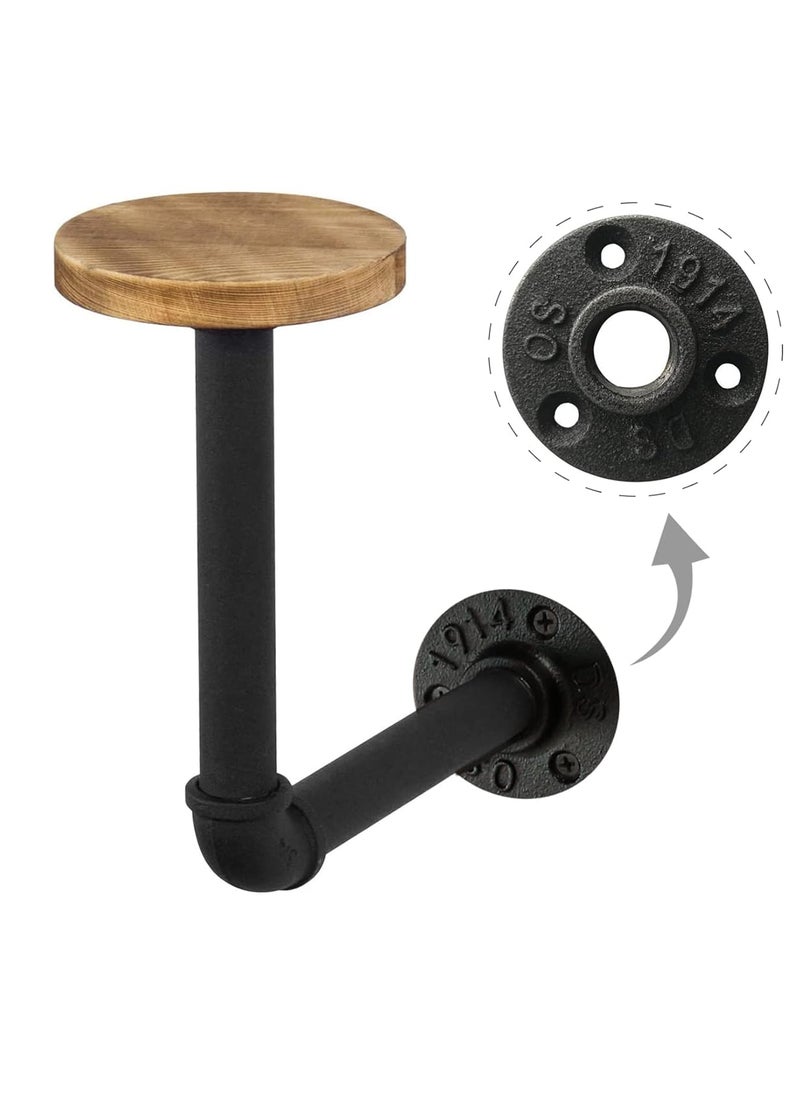 Weekend Hunters Weekend Hunters Multi Functional Motorcycle Helmet Holder with Wood Top Jacket Laptop Bag Hanger Hat Hanger Wall Mount for Home Office Showroom  - Image 4