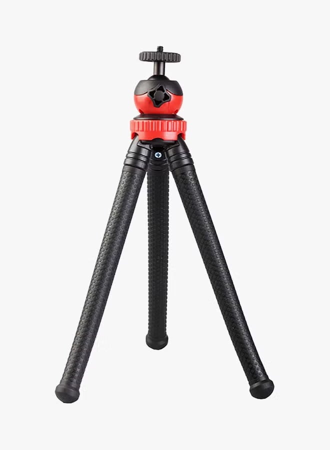 Mini Flexible Tripod Octopus Spider Stand Holder with 360° Ball Head for any Mobile + Camera + Free Holder Part - Black/Orange - Image 1