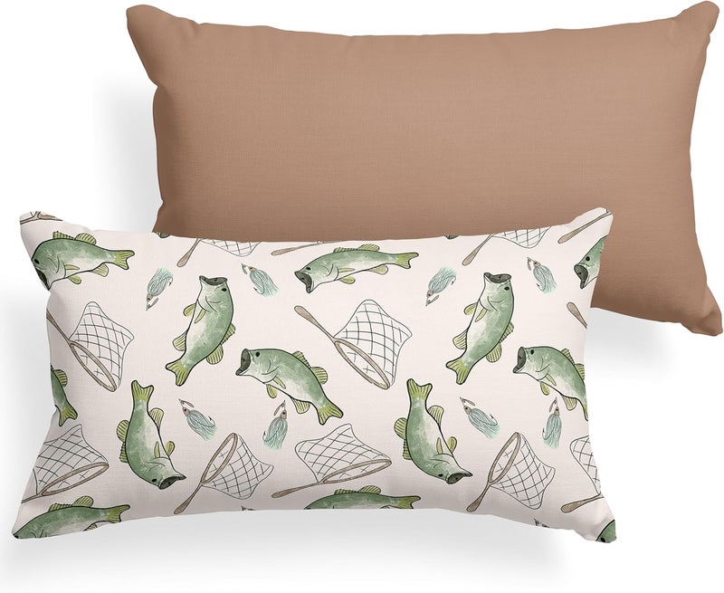 Pobibaby Pobibaby  2 Pack Premium Toddler Solid Pillowcase  Ultra Soft Jersey Knit  Crib  Kids Pillow Travel Pillow Case Cover Gone Fishing - Image 1