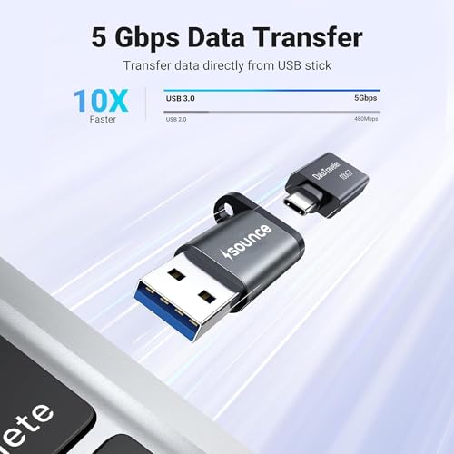 Sounce USB 3.0 OTG to USB Type C Adapter Portable Peripherals High-Speed Data Transfer, Compatible and Works with Laptops, Tablets, Smartphone, Chargers and More Devices - Image 3