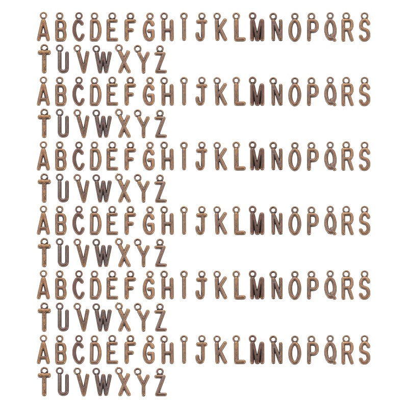 Red Bronze Alphabet Pendant Charms 156 Pieces For DIY Jewelry Making - Image 2