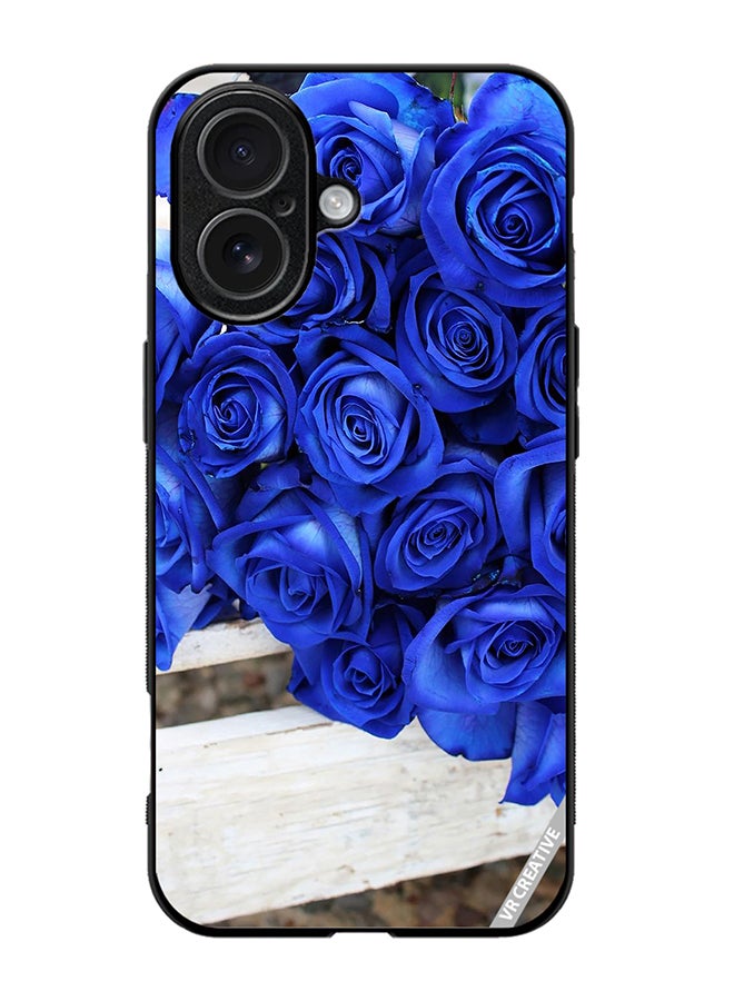 Protective Case Cover For Apple iPhone 17 Blue Flower Design Multicolour