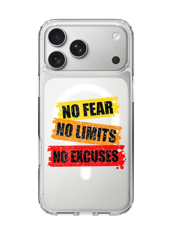 Stylizedd Classic Clear MagSafe Case for iPhone 17 Pro Max , Hybrid Soft Case Flexible Edges Anti Drop TPU PC Gel Thin Transparent Cover [ Designed for iPhone 17 Pro Max ] - No Fear Limits Excuses