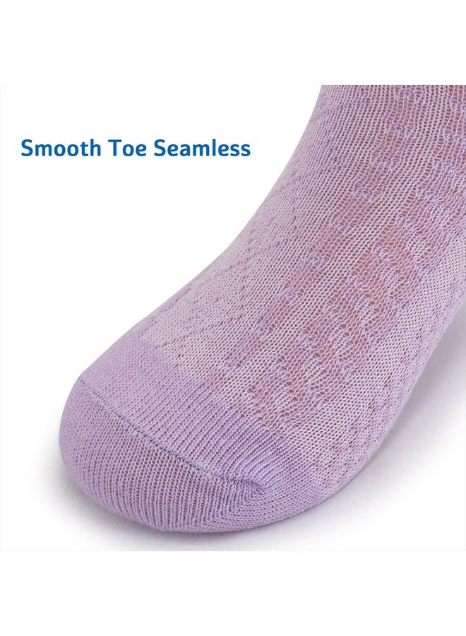 Looching 5 Pairs Baby Girls Boys Mesh Thin Cotton Socks Toddler Ruffle No Show Soft Low Cut Ankle Socks for Little Kids  - Image 3