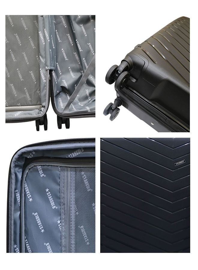 ستارجولد 3 قطع PP Hardide عجلات دوارة 360 درجة طقم حقائب سفر ترولي بقفل TSA مقاس 20/24/28 بوصة - Image 4