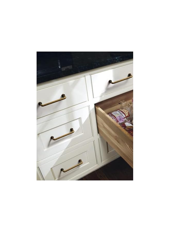 PROMASS Antique Brass Cabinet Bar Pulls 3.78" Hole Center 5 Pack Classic Vintage Retro Drawer Handles Kitchen Cupboard Bathroom Dresser Cabinet Hardware - Image 3