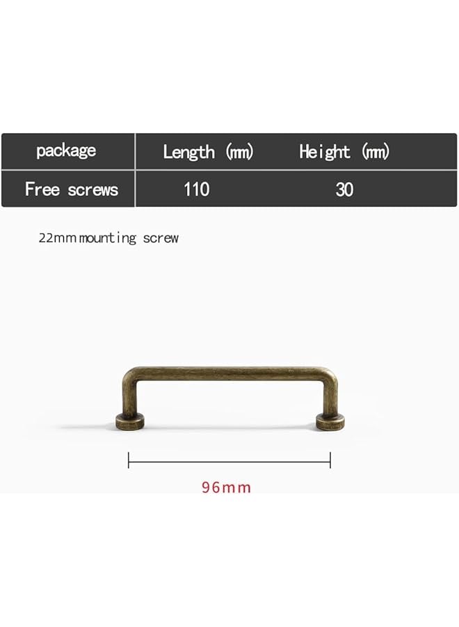 PROMASS Antique Brass Cabinet Bar Pulls 3.78" Hole Center 5 Pack Classic Vintage Retro Drawer Handles Kitchen Cupboard Bathroom Dresser Cabinet Hardware - Image 5