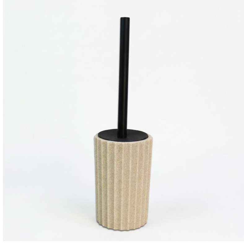 Pan Home Florence Polyresin Toilet Brush Holder 9.4x9.4x15cm - Beige - 211HEL9900828 - Image 2