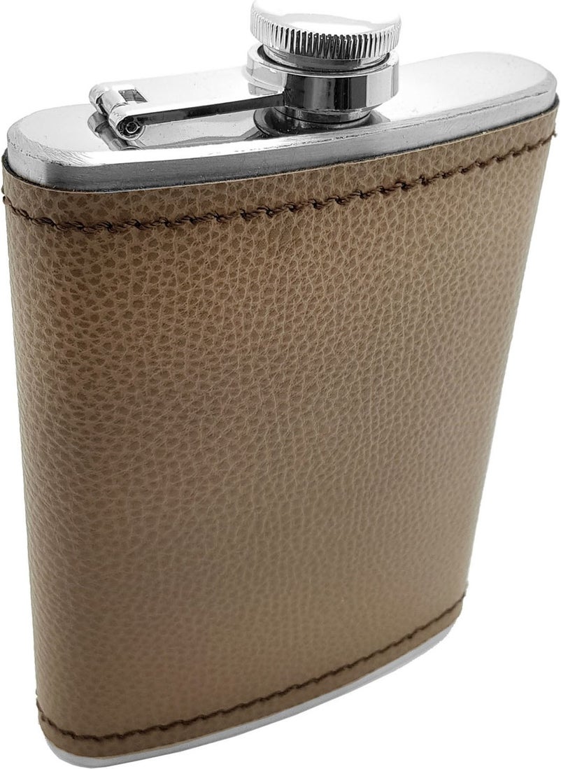 Weather Forecast Steel Covered Gray Leather 8 Oz 240 ml Liquor Flask Set PY96GRT  - Image 2