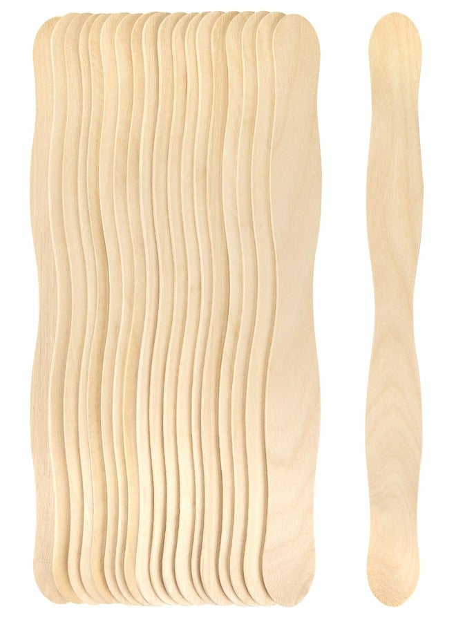 WISYOK 8 inch Craft Sticks, 20 Pack Wood Wavy Sticks, Fan Handles, Large Popsicle Sticks for Crafts, Wedding Programs, DIY Crafting, Painting Mixing - Image 1