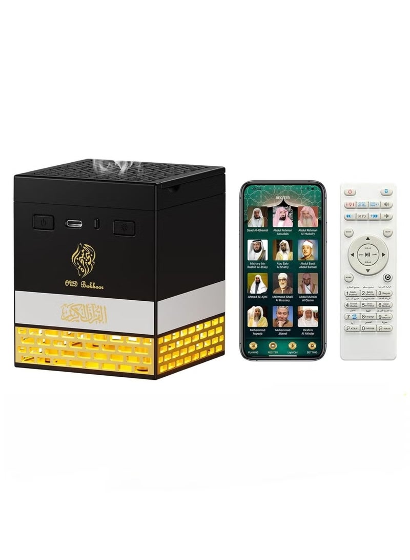 Oud Bukhoor Latest 3-in-1 Quran Cube Speaker + Azan Clock + Electric Bakhoor Burner - HD Sound Bluetooth Quran Speaker Oud Holder - Image 1