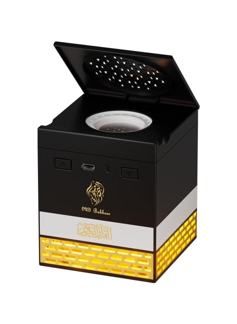 Oud Bukhoor Latest 3-in-1 Quran Cube Speaker + Azan Clock + Electric Bakhoor Burner - HD Sound Bluetooth Quran Speaker Oud Holder - Image 2